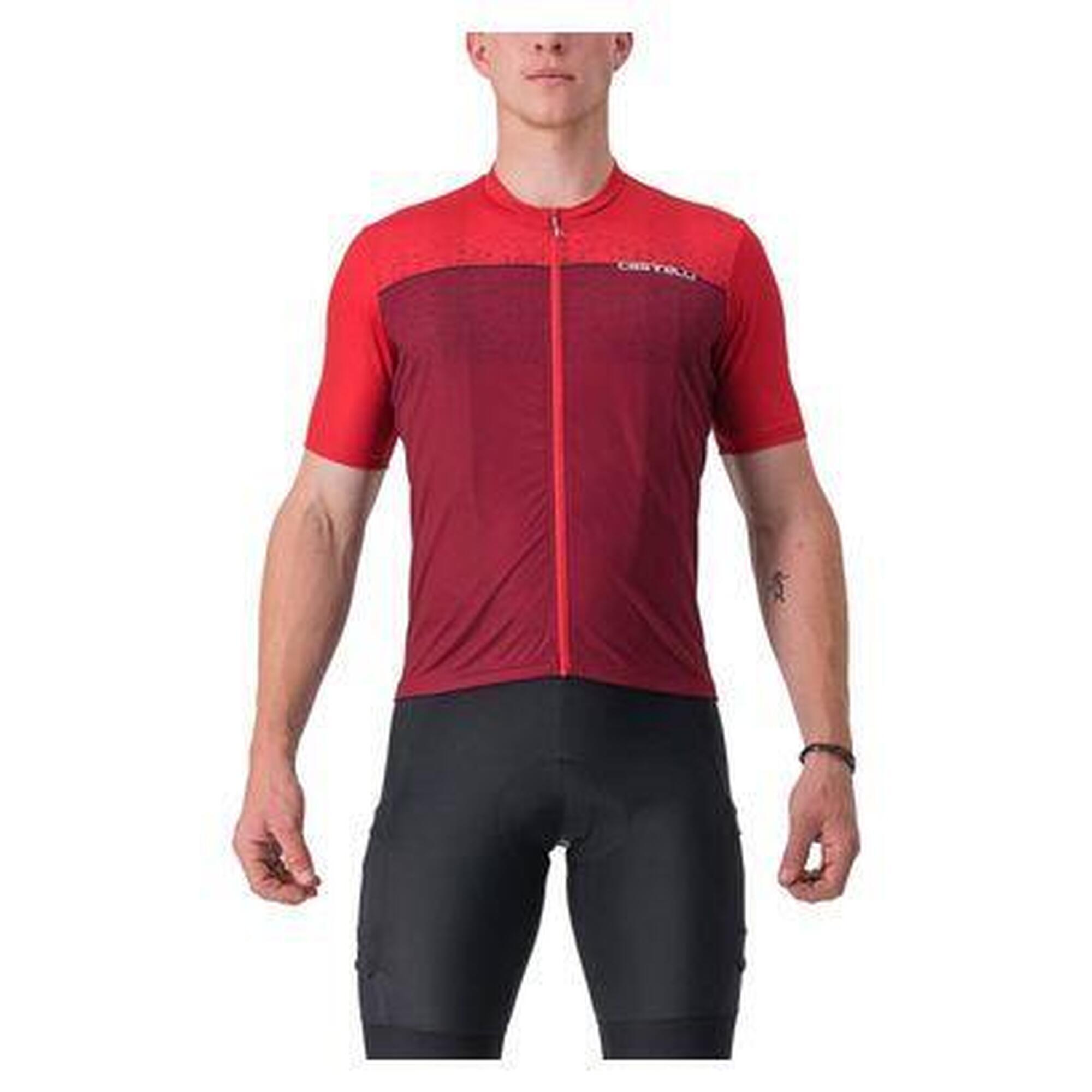 Castelli - Maillot Manches Courtes Castelli Unlimited Entrata Rouge/bordeaux - Maillot Manches Courtes - Rouge - Decathlon