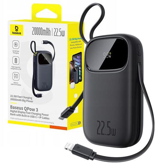 Powerbank Baseus 20000mAh 22.5W USB-C USB-A lightning