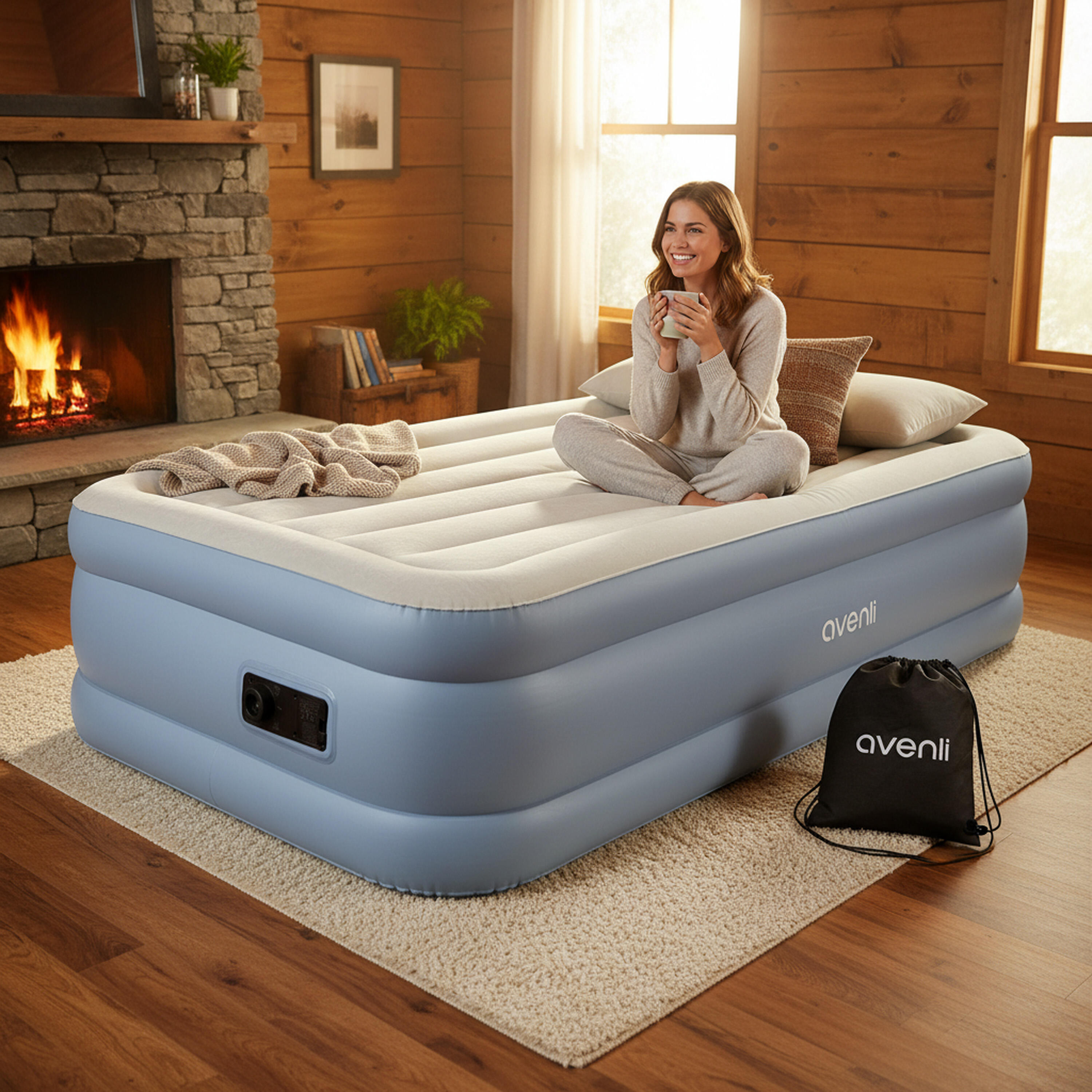 Luftmatratze selbstaufblasend 1 Person 191x99x46cm Luftbett mit Elektropumpe 3/7