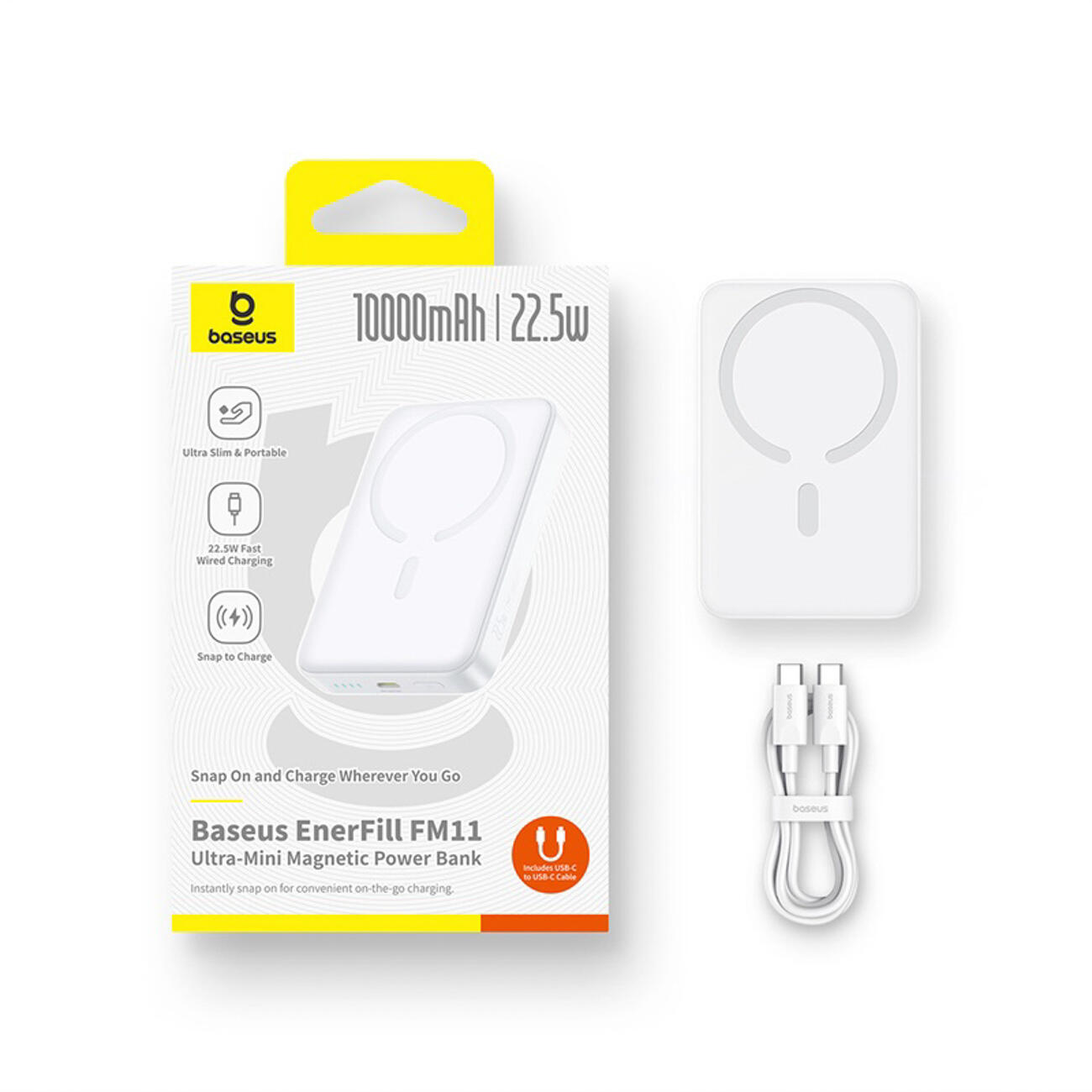 BASEUS POWERBANK 10000 mAh 22,5W INDUCTIEF MAGNETISCH MagSafe SNEL 7/7
