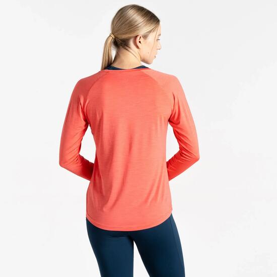 DARE 2B Ademend T-shirt met lange mouwen - Peach Bloom