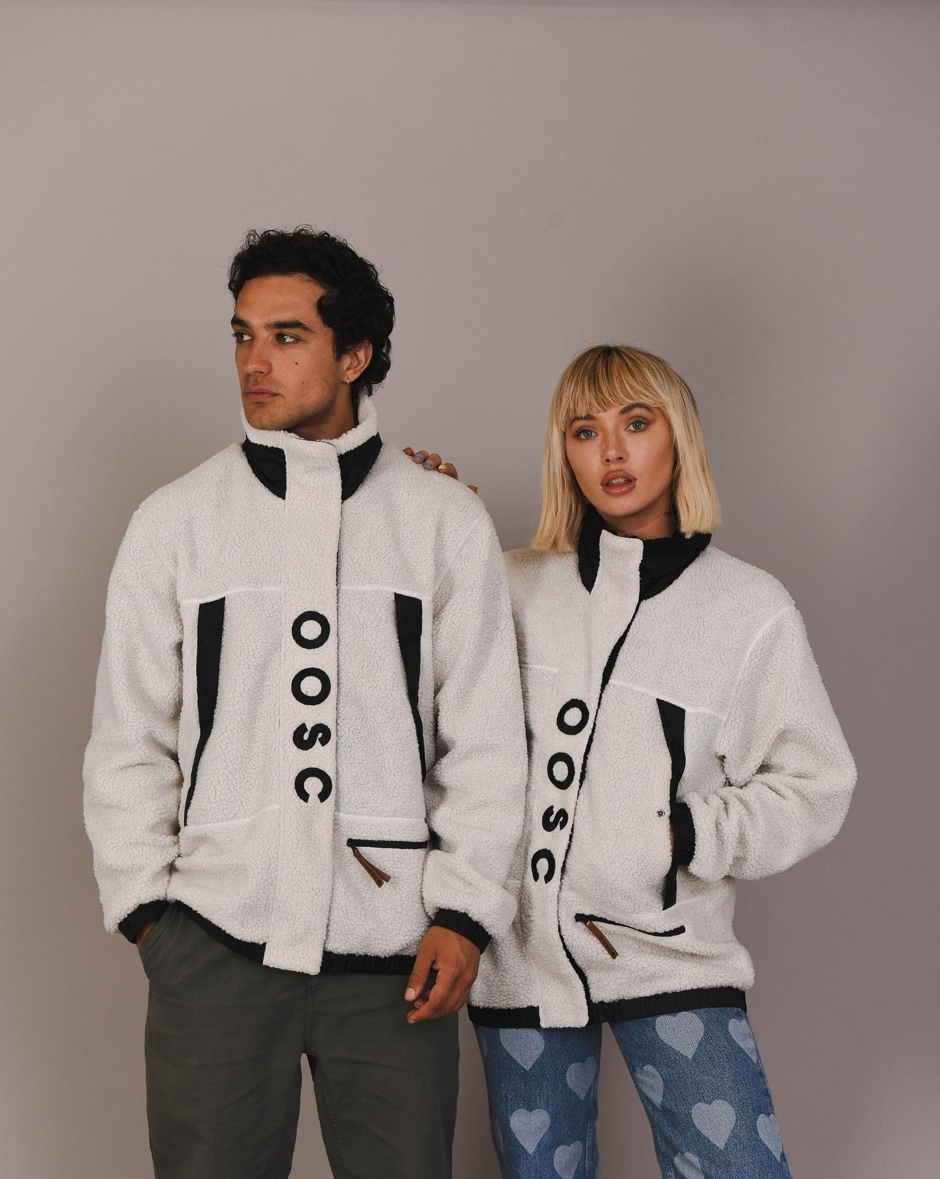 Veste Polaire Sherpa Blanc / Noir 6/7
