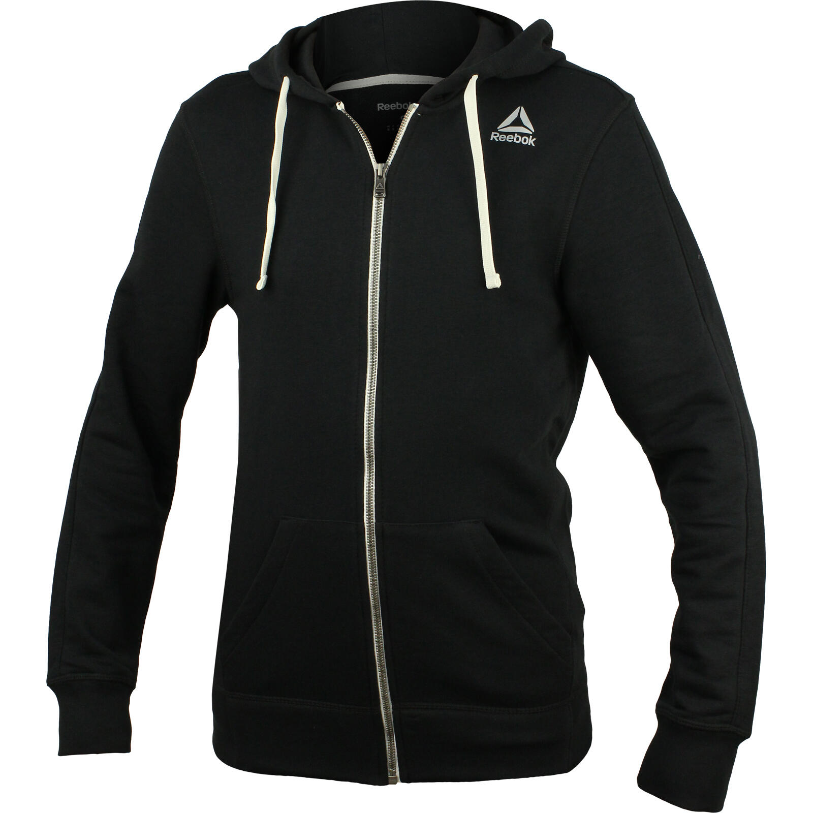 Sweat à capuche Reebok Fitness El French Terry Full Zip, Noir, Hommes 1/4