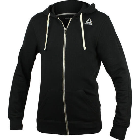 Sweat à capuche Reebok Fitness El French Terry Full Zip, Noir, Hommes