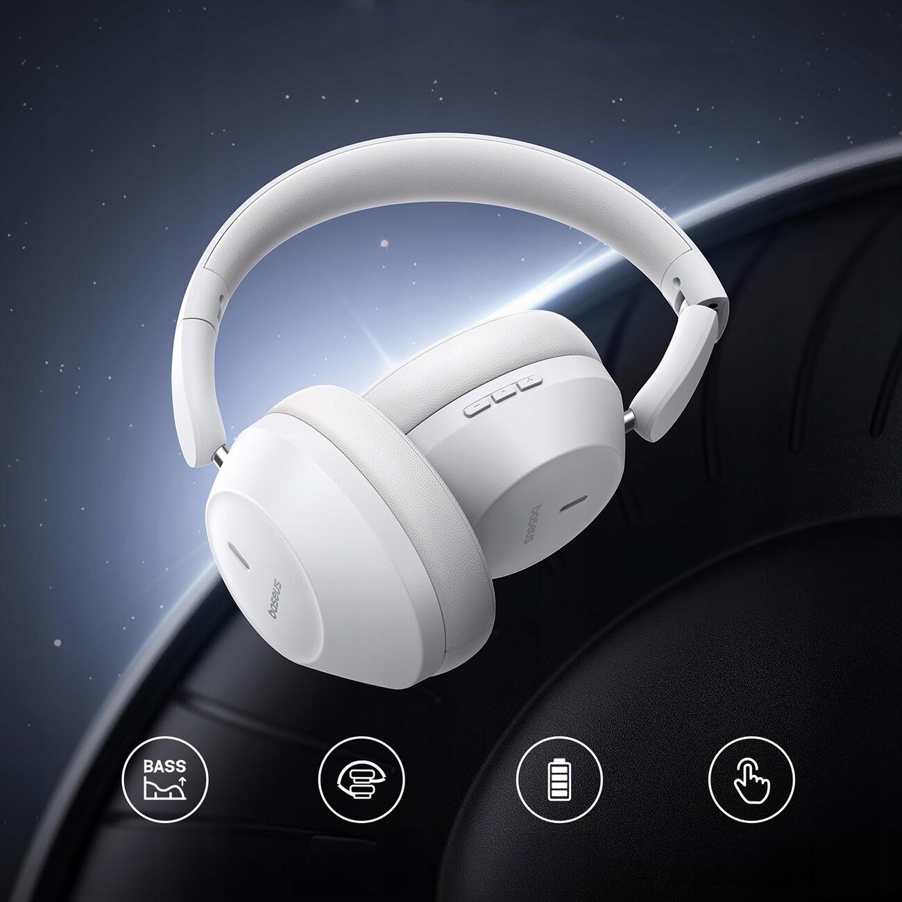 Baseus słuchawki nauszne bezprzewodowe Bluetooth Bass 30 MAX BT 5.3 6/7