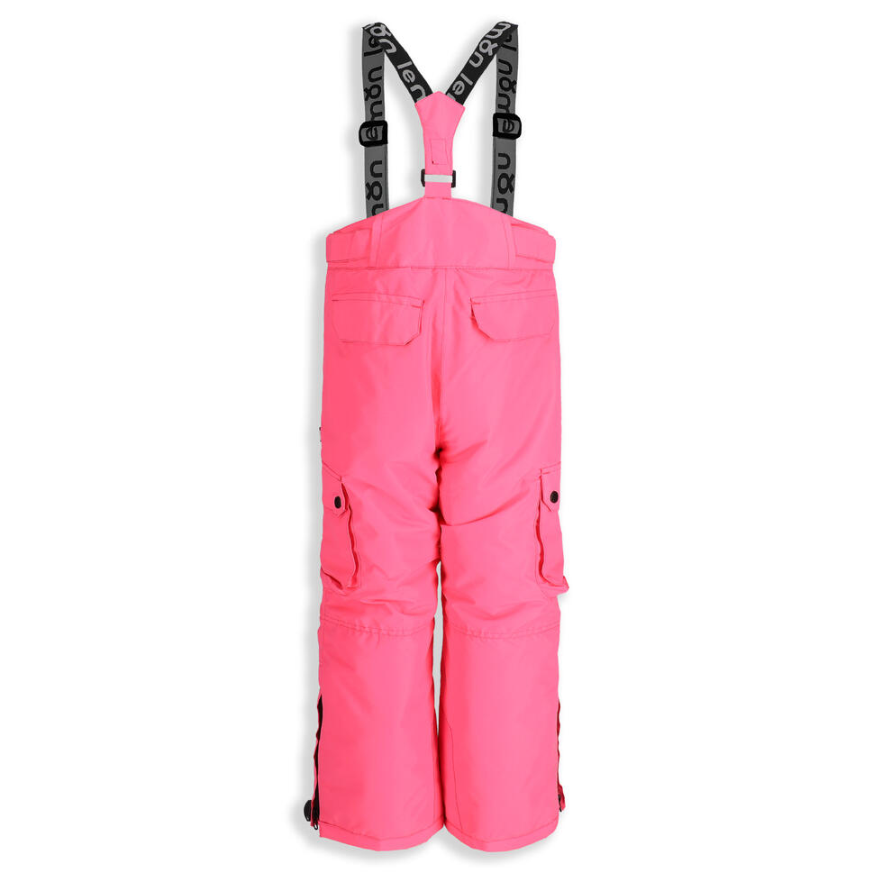 Spodnie narciarskie dziecięce z szelkami Lemon Explore ZL5 fuksja