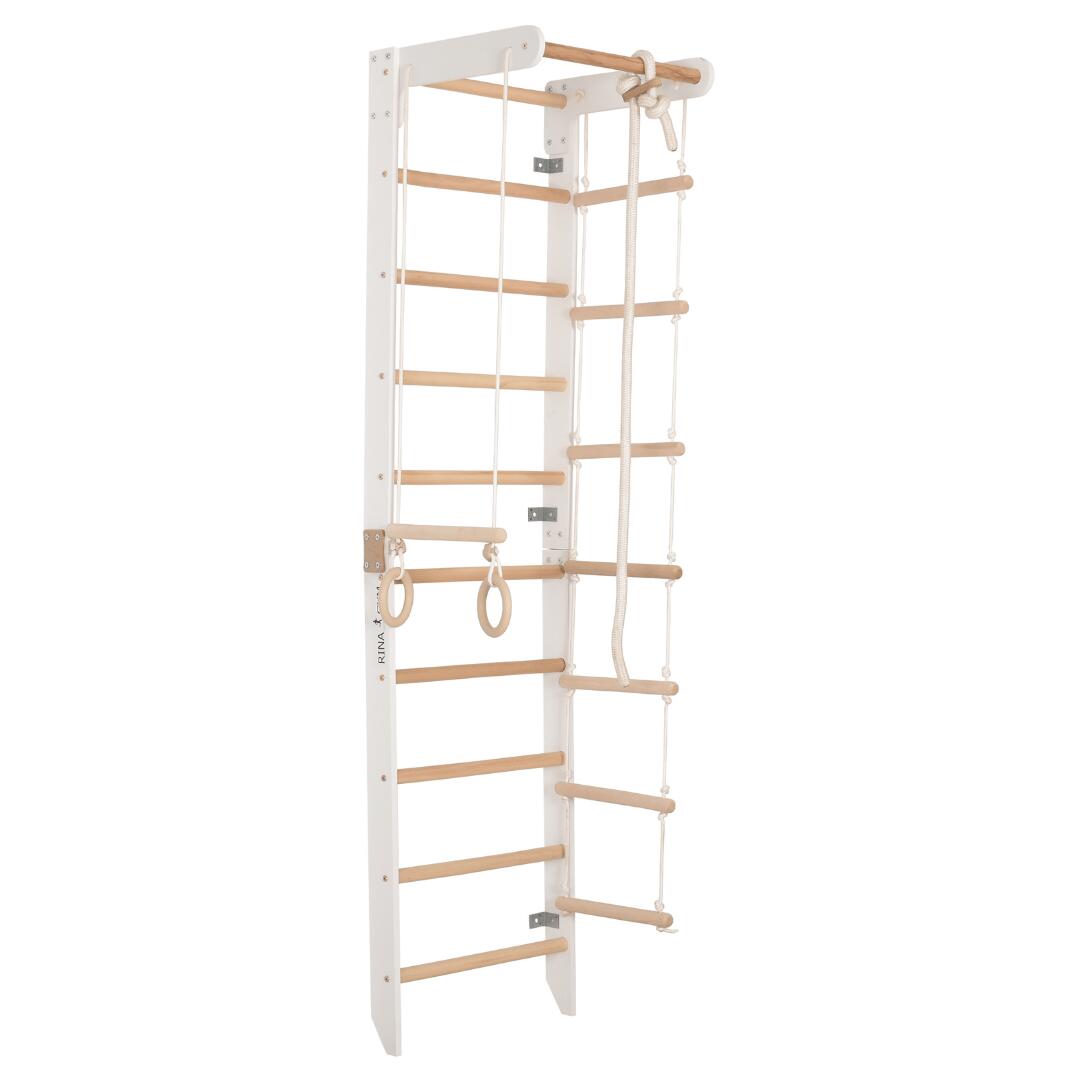 Gymnastisch wandrek met vaste optrekstang, wit (SPR B) 5/6