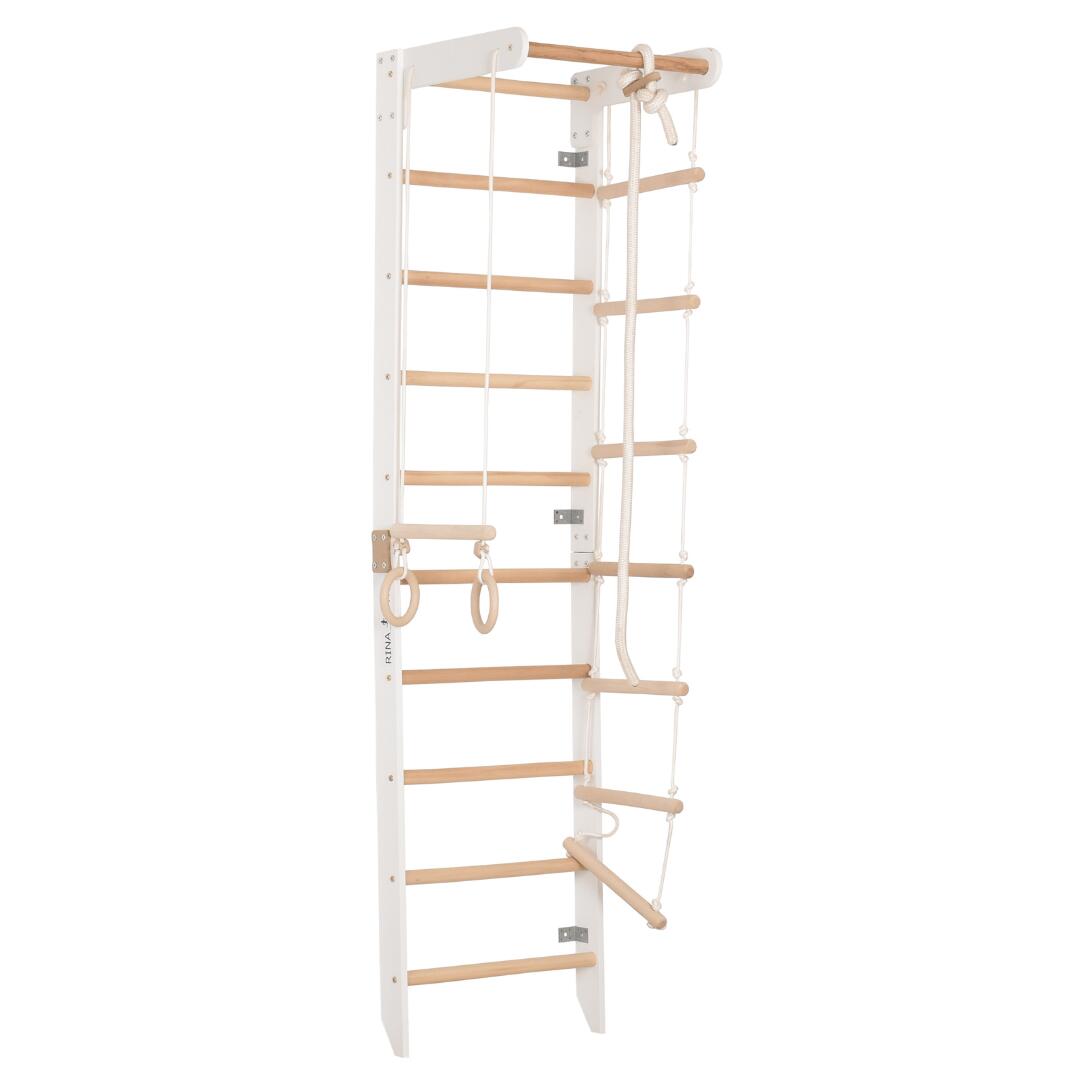 Gymnastisch wandrek met vaste optrekstang, wit (SPR B) 4/6