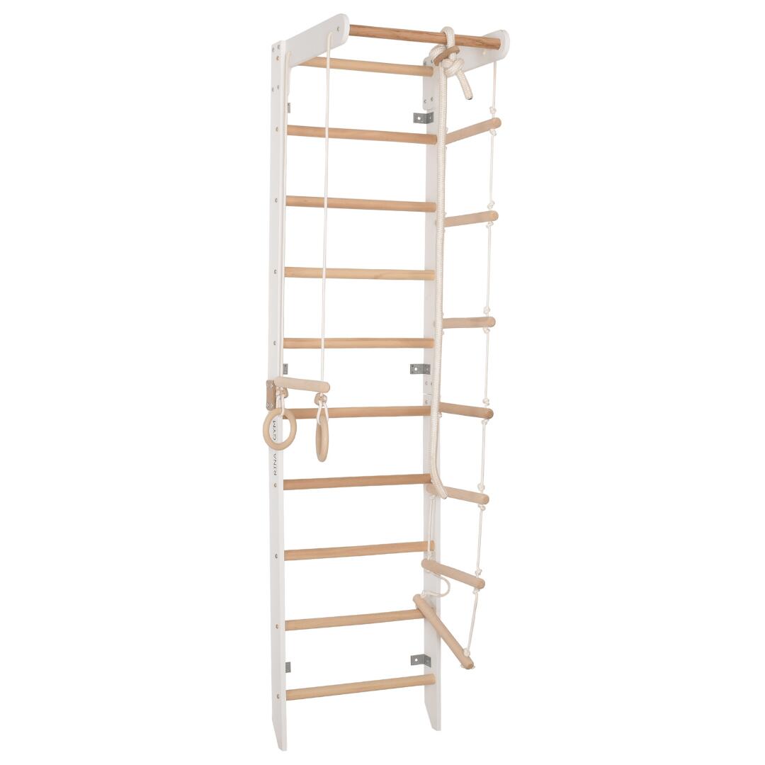 Gymnastisch wandrek met vaste optrekstang, wit (SPR B) 6/6
