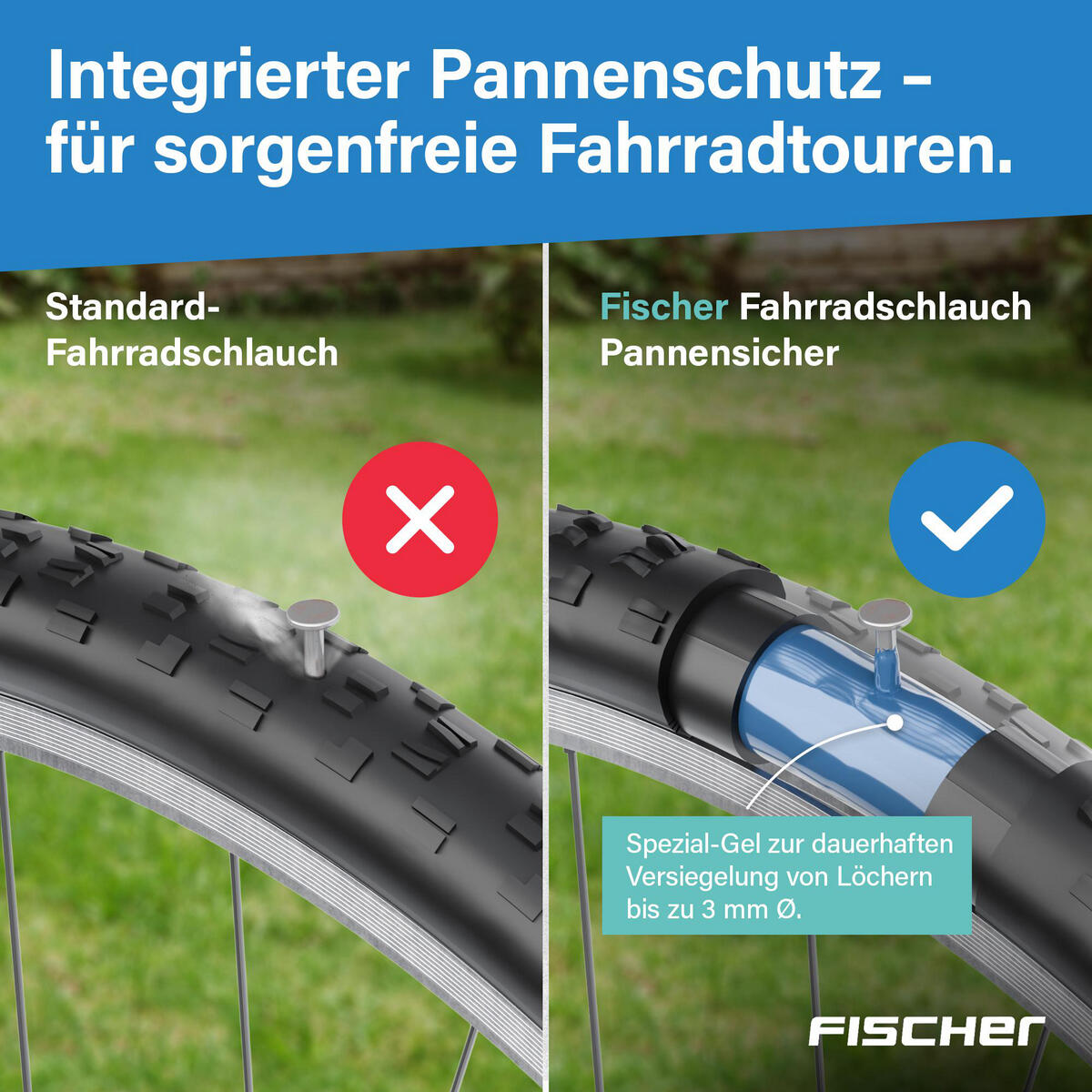 Chambre à air medium valve schrader Fischer 26 5/7