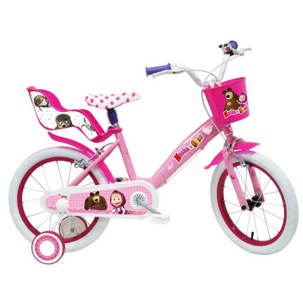 Rower dziecięcy MASZA i NIEDŹWIEDŹ 16", różowy