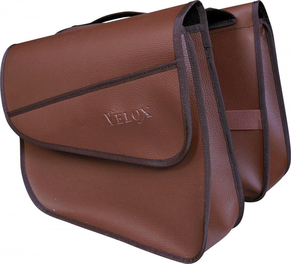 Paire de sacoches pour porte-bagage - simili cuir marron 2/2