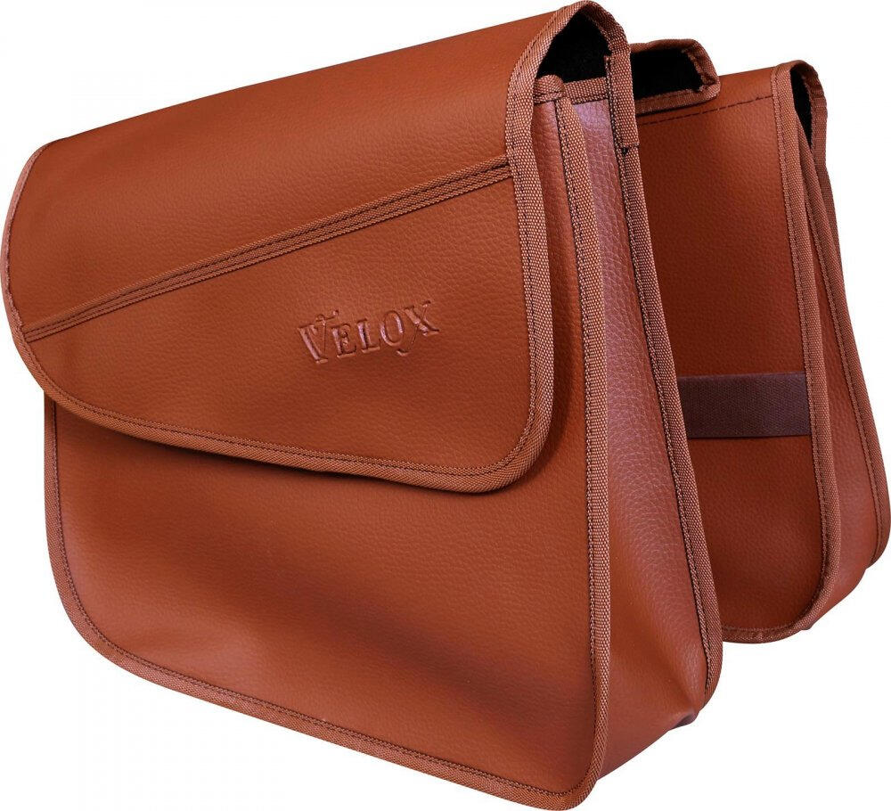 Paire de sacoches sur porte-bagage - simili cuir caramel 2/2