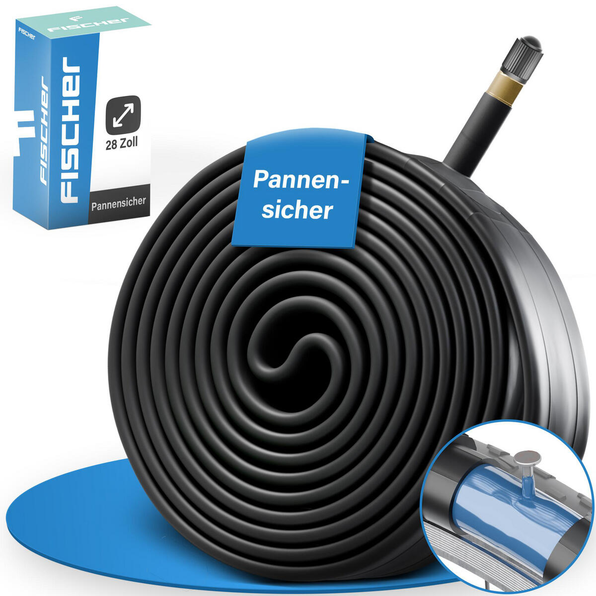 Chambre à air medium valve schrader Fischer 28 4/7