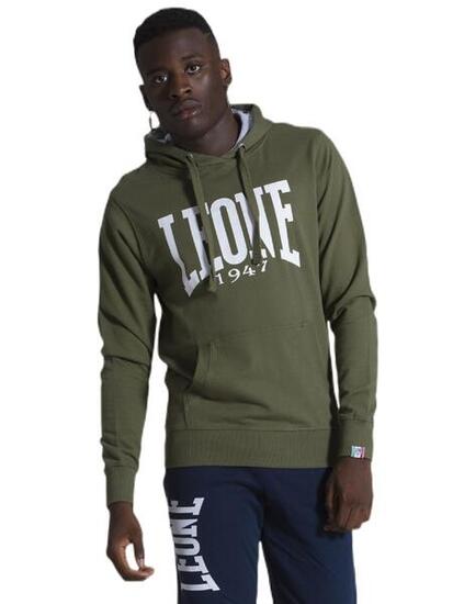 Leone 1947 Apparel Męska bluza z kapturem i dużym logo, lekka bawełna