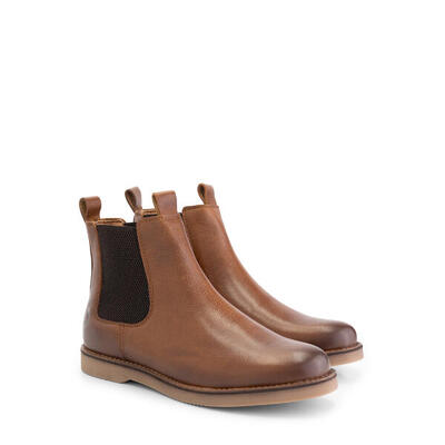 Charente - dames leren laars - 100% leer - chelsea boots - cognac