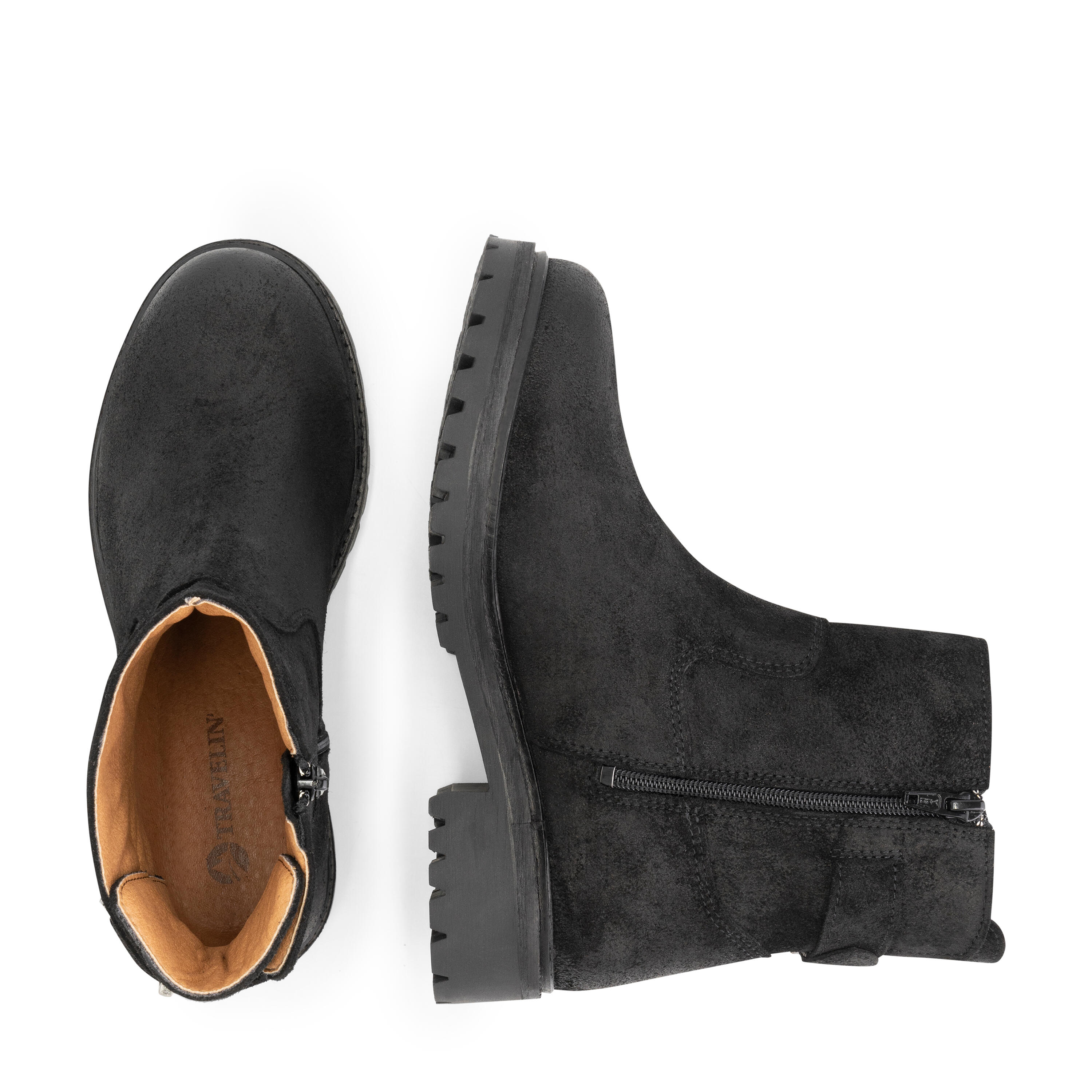 Honefoss boots - Suede leren enkellaarsjes dames - Zwart leer 4/7