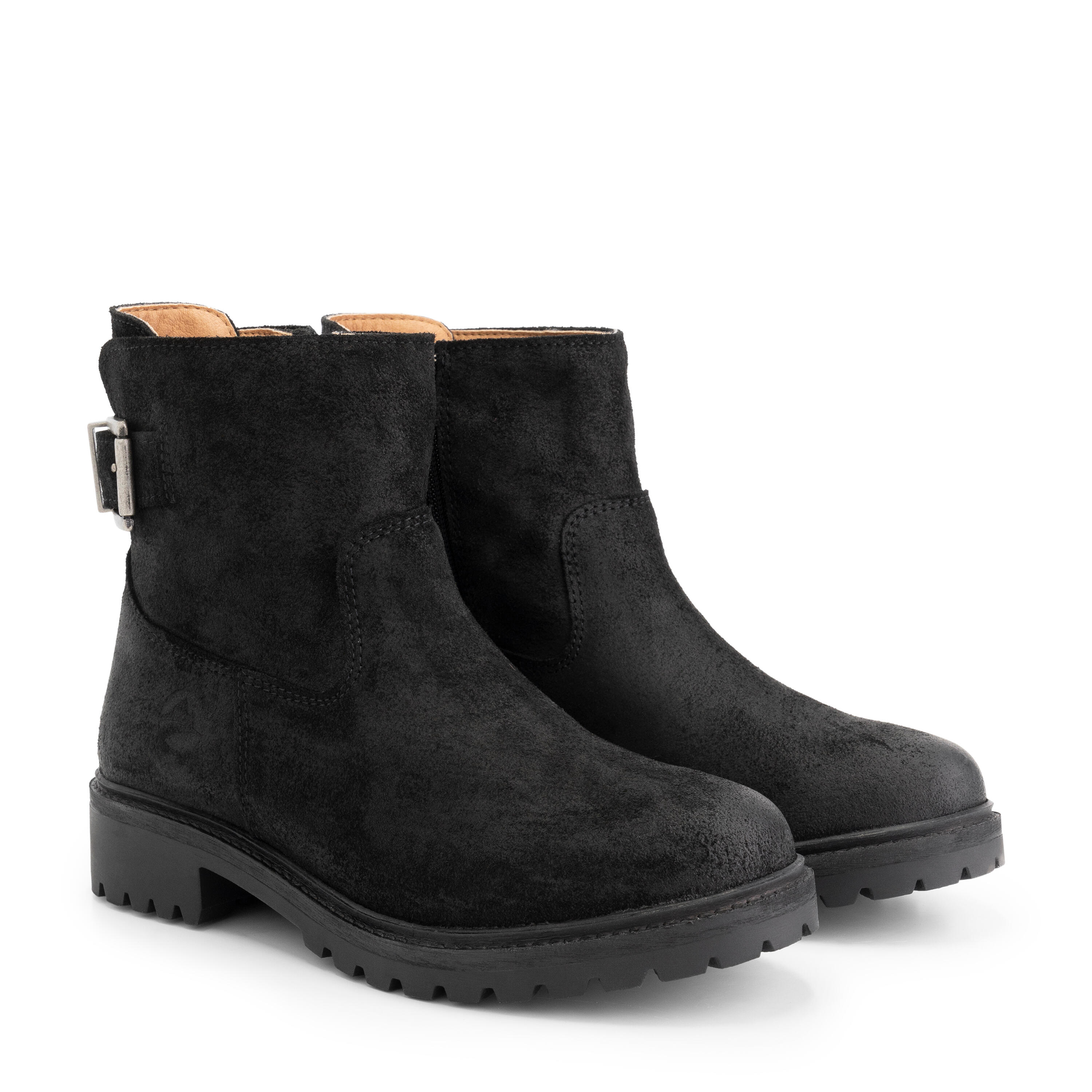 Honefoss boots - Suede leren enkellaarsjes dames - Zwart leer 1/7