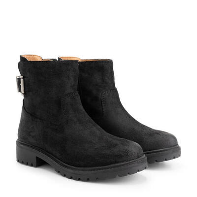 Honefoss Stiefel – Damen-Stiefeletten aus Wildleder – Schwarzes Leder