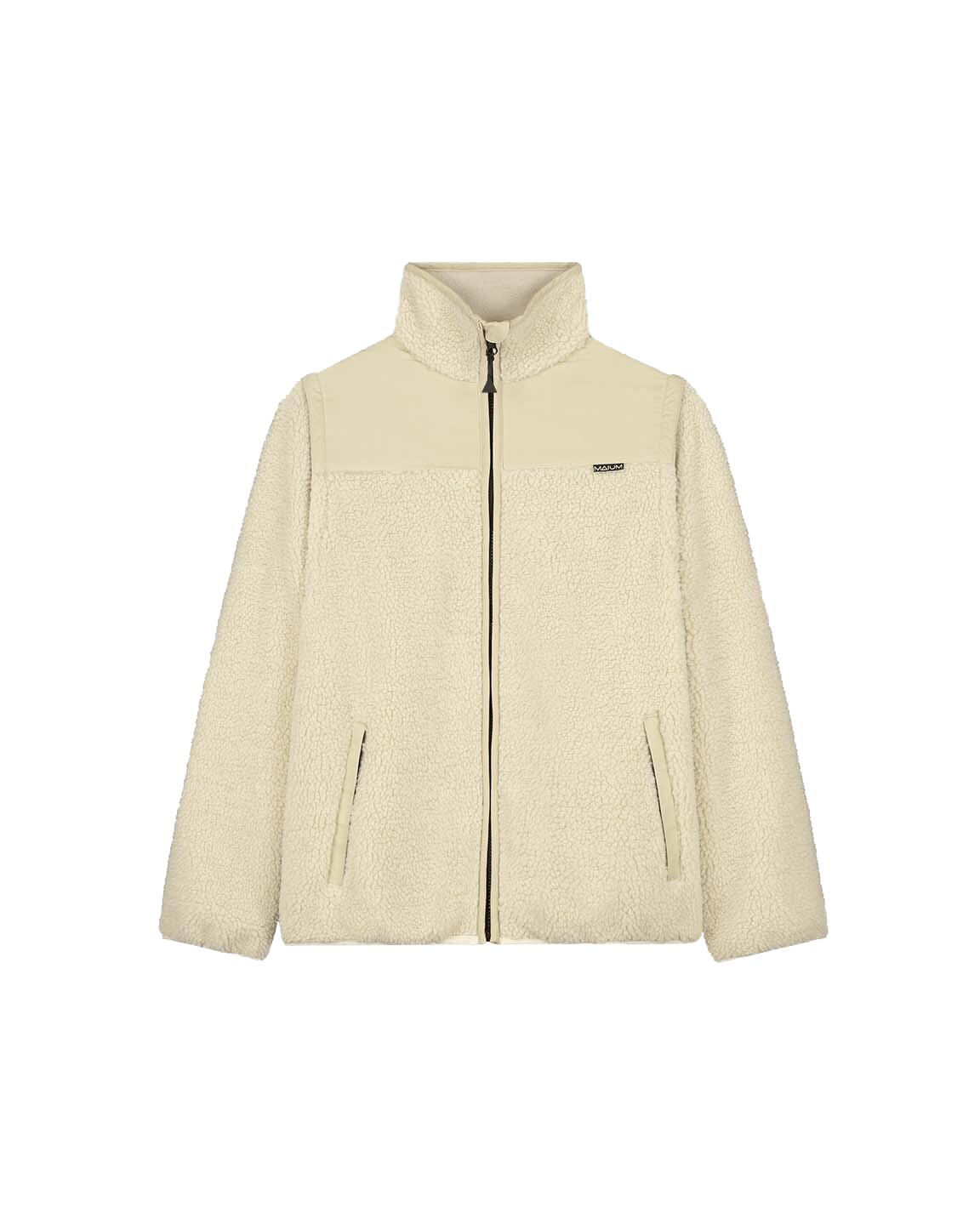 Teddyfleece-Cardigan - Dunkeloliv 5/7