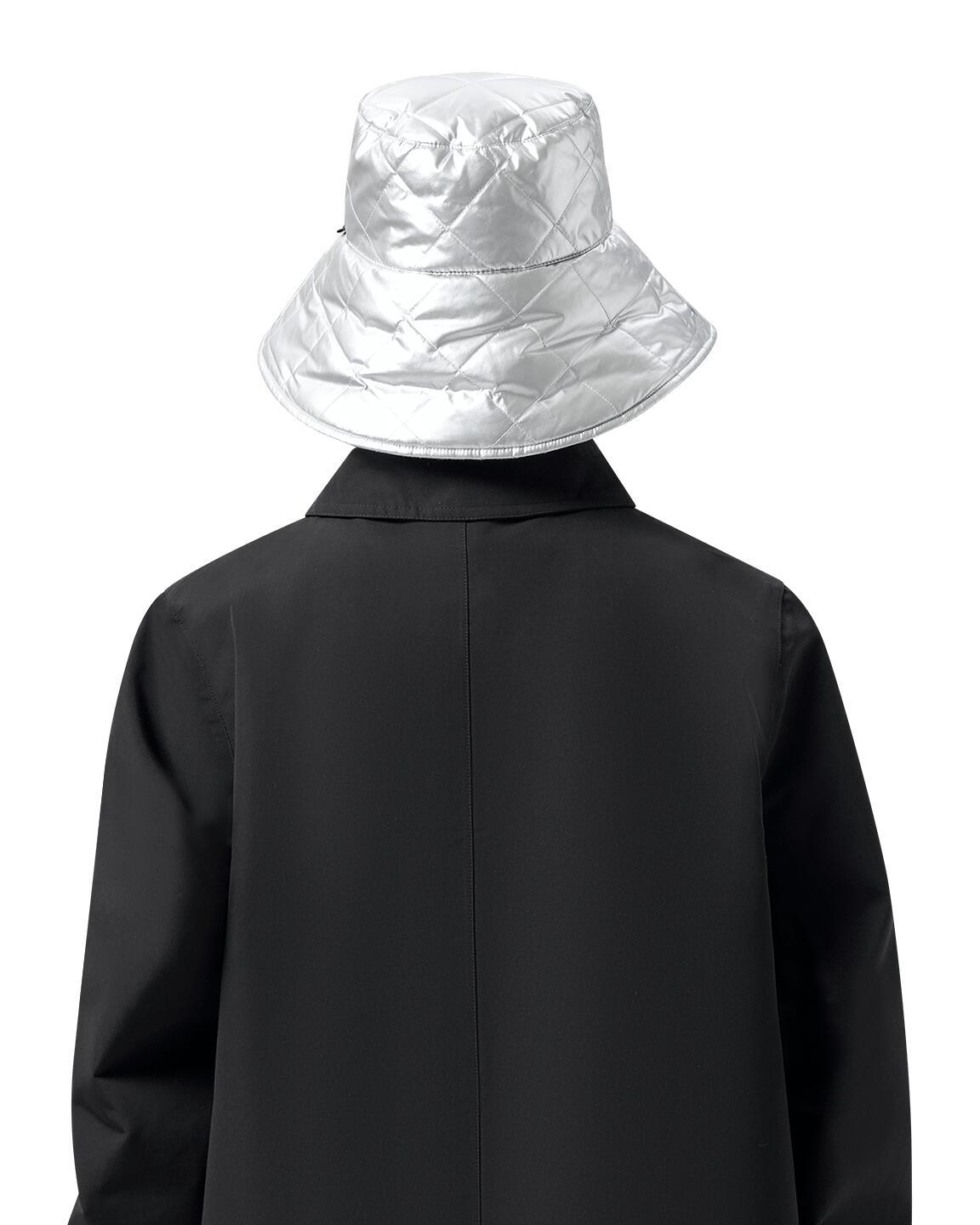 Padded Bucket Hat Damen – Wasserdicht & Recycelt Argente M 3/4