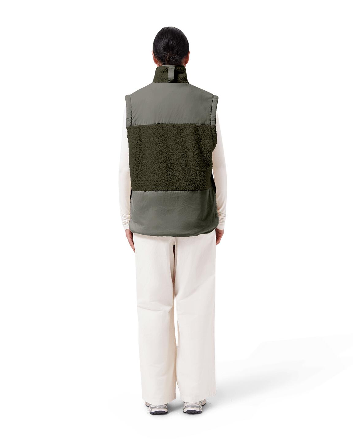 Teddy-Fleece Cardigan Damen – Vegan & Recycelt Dark Olive Green XL 4/7