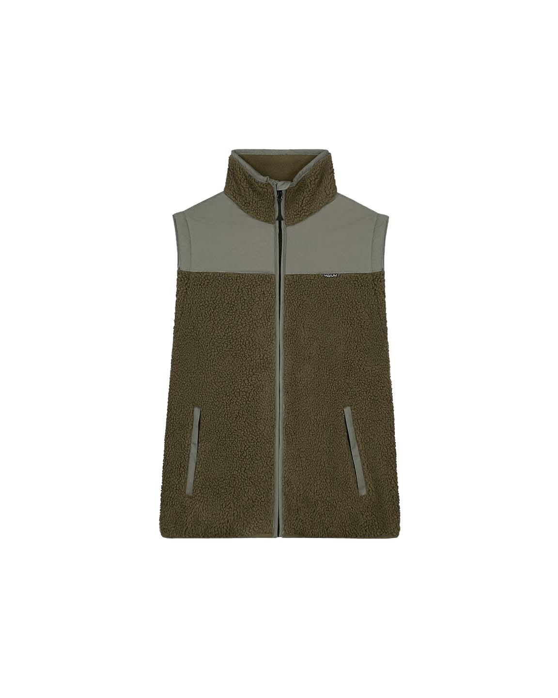 Teddy-Fleece Cardigan Damen – Vegan & Recycelt Dark Olive Green XL 6/7