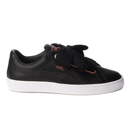 PUMA Basket Heart Leather ZLN 0300 — czarne skórzane trampki