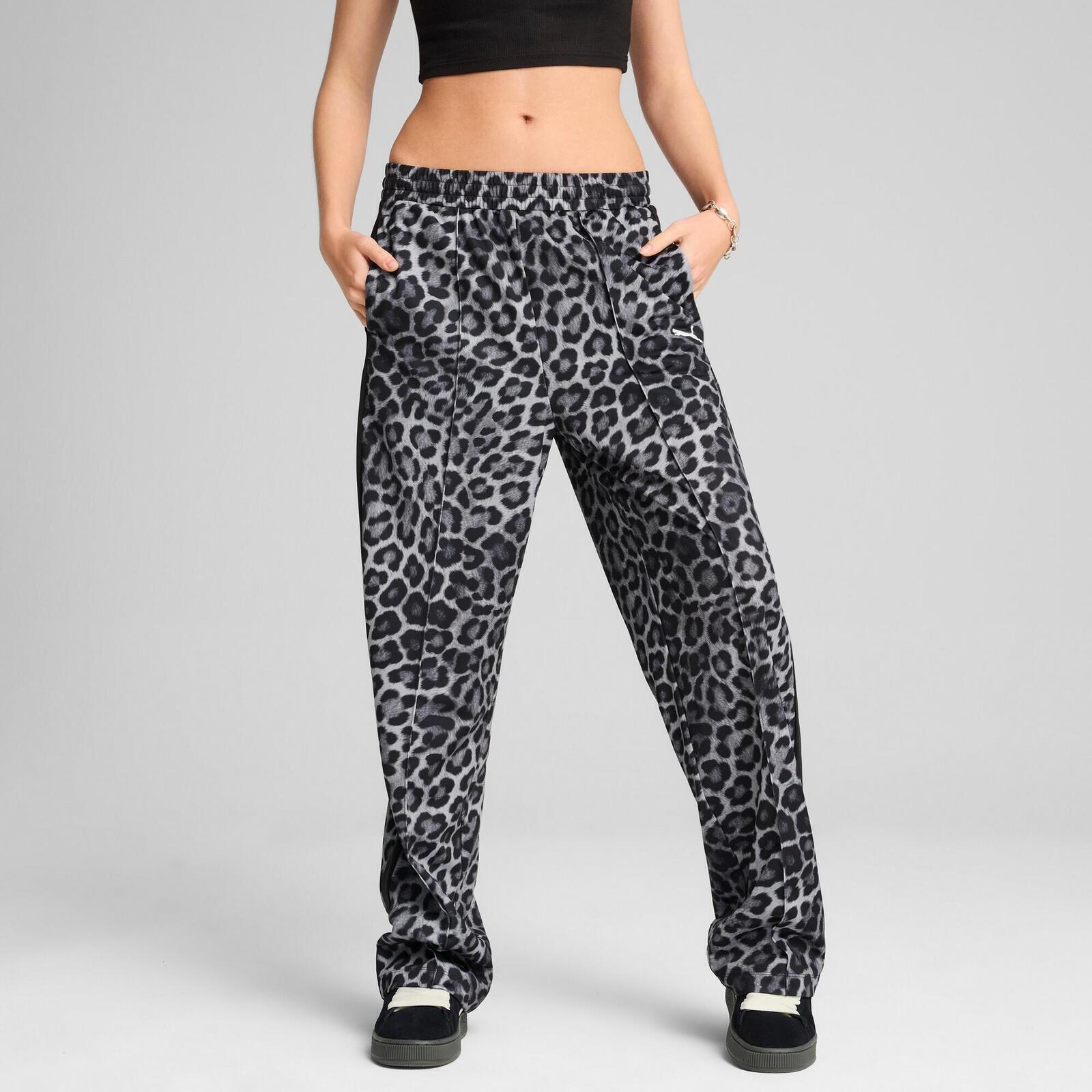 Hose Puma T7 Leo Luxe Aop Straight Pants, Grau, Damen 5/5