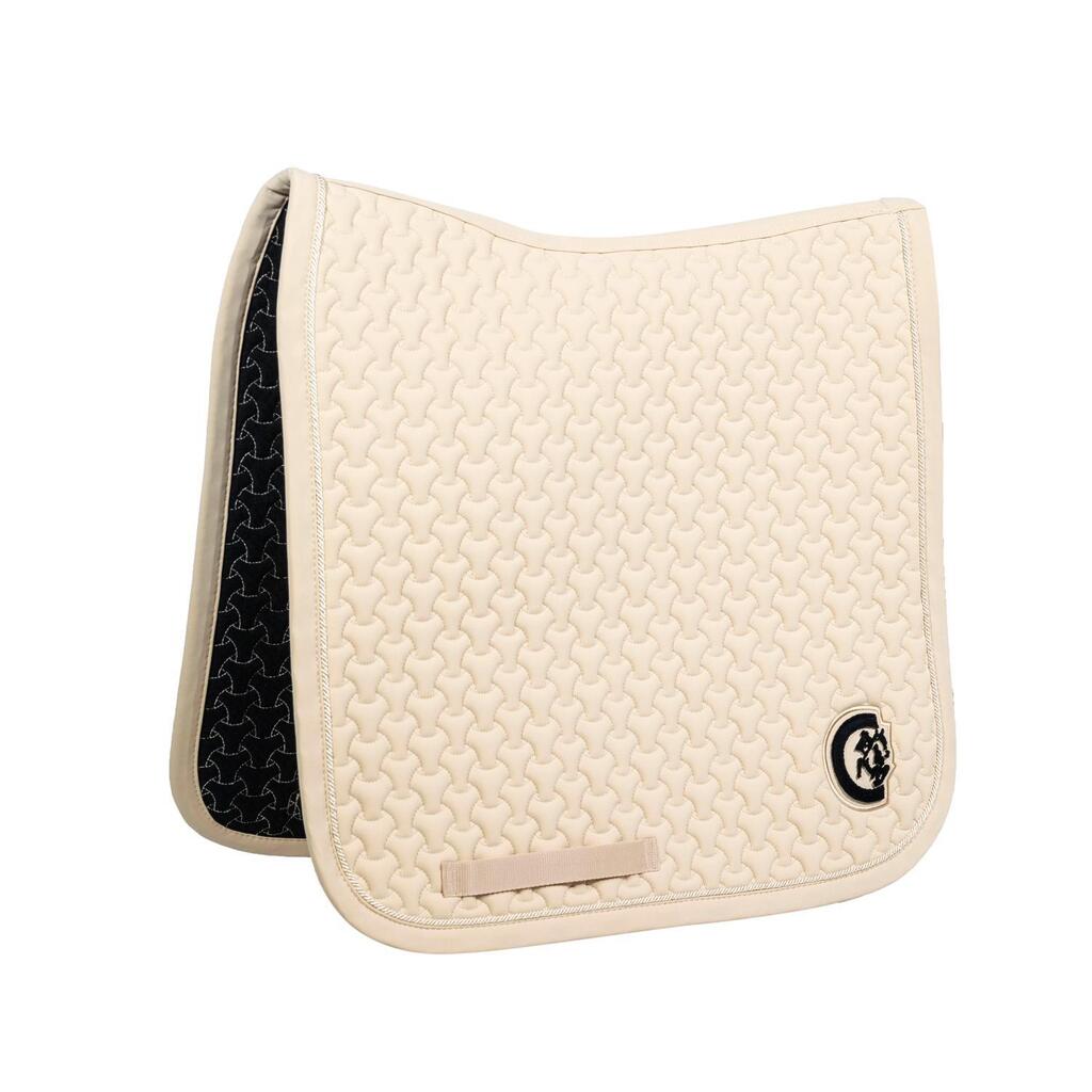 Saddle Pad plaited 3d logo dressage beige