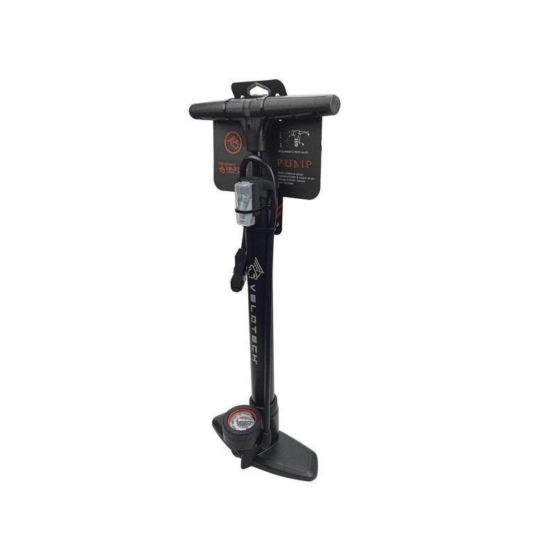 Fahrradpumpe Velotech Manometer Stahl