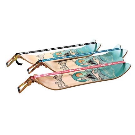 F2 Balance Board Surfline Board Slackline Training 105x27,5cm Blau