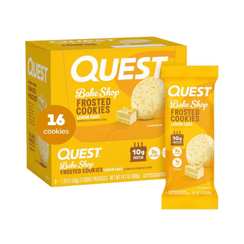 Quest Nutrition - Quest Nutrition Protein Frosted Cookies (8x25g) Lemon Cake - Barre Protéinée - Decathlon