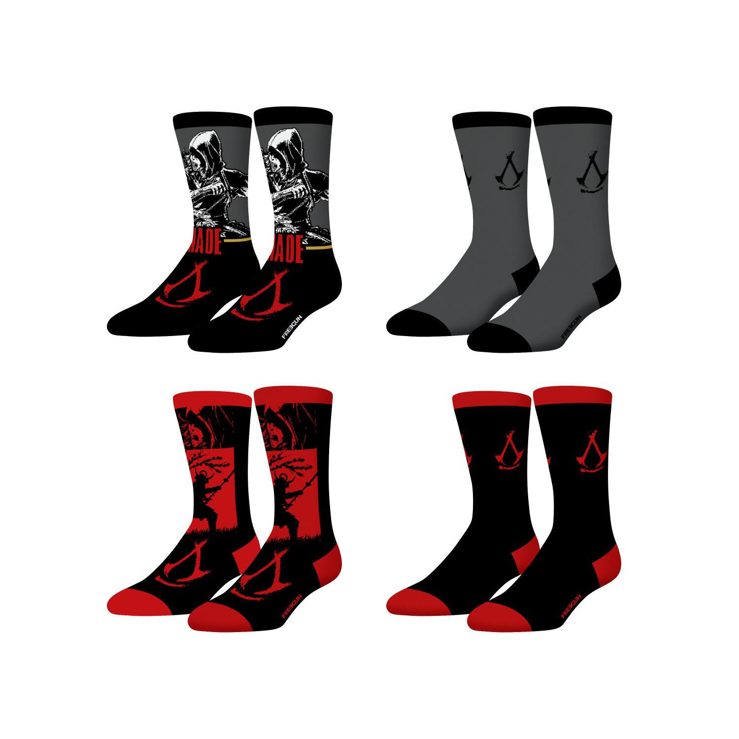 Freegun - Lot De 4 Paires De Chaussettes Homme Assassin's Creed - Chaussettes - Rouge - 39/42 - Decathlon