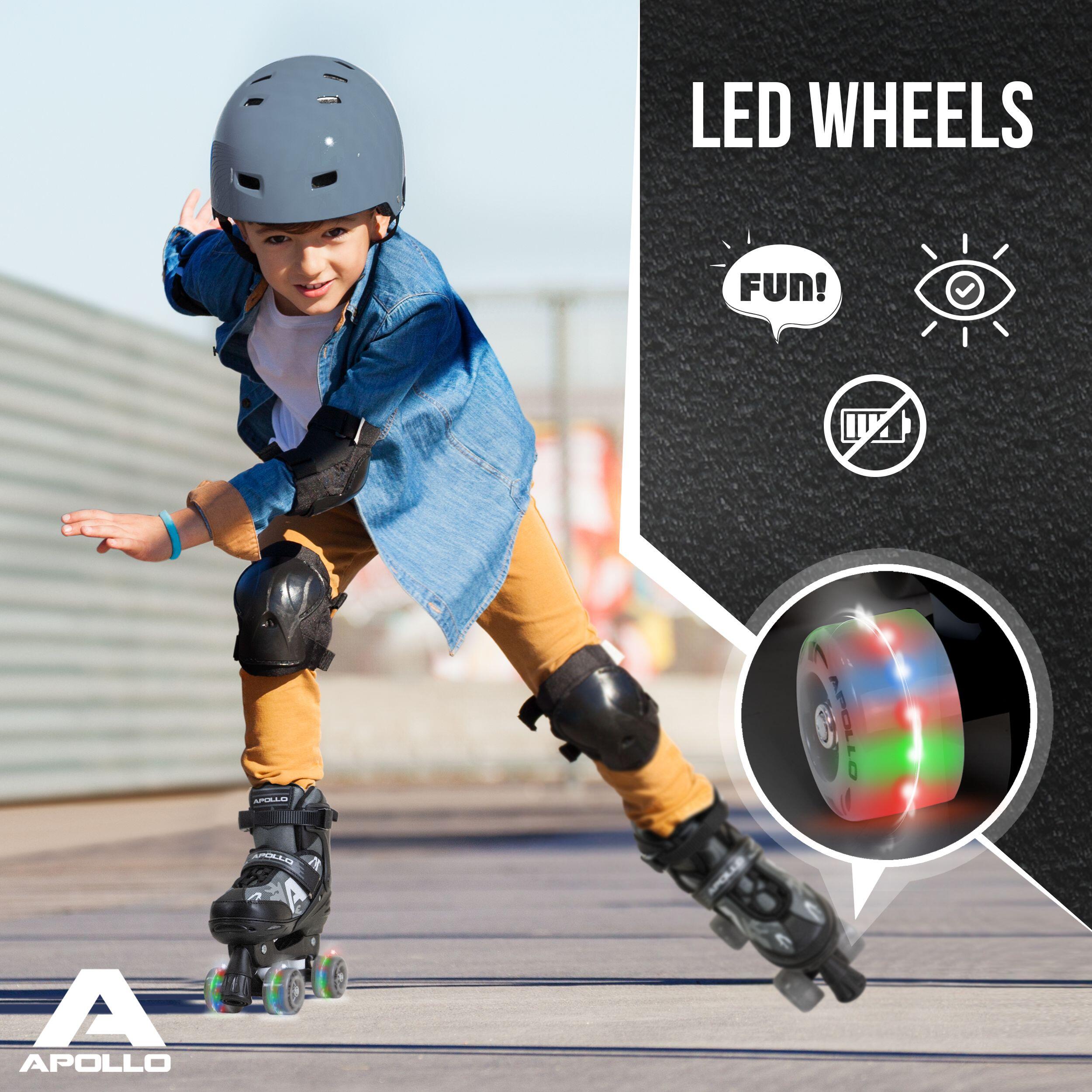 Apollo Champion Pattini – regolabili con LED per bambini e ragazzi 5/7
