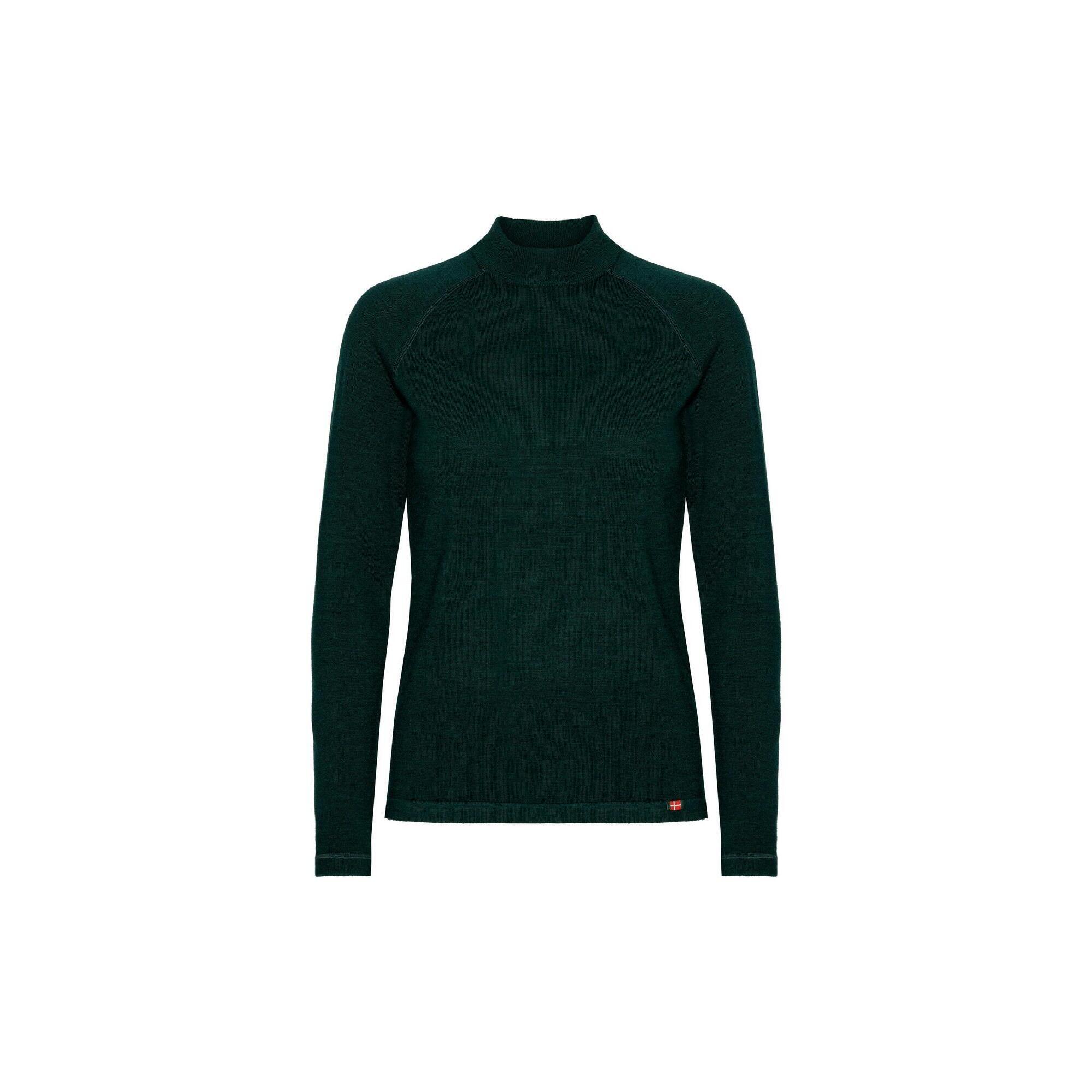 Danish Endurance - T Shirt Thermique Femme Manches Longues Laine Merinos Extreme Pour Froid - Chemise Manches Longues - Vert - Decathlon