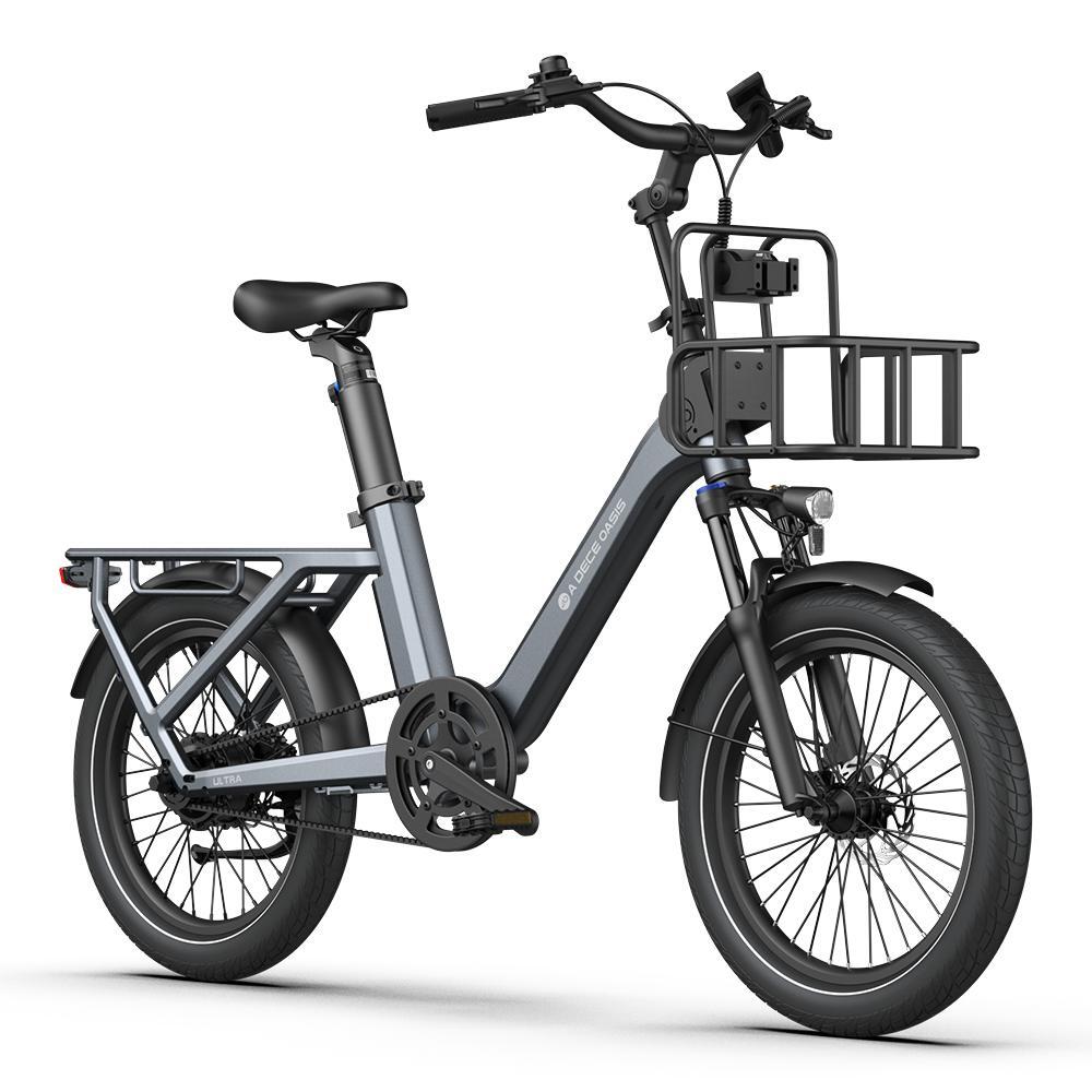 ADO Bici elettrica AirOne Ultra,20'' ×2.4'',trasmissione a cinghia,motore Bafang,APP