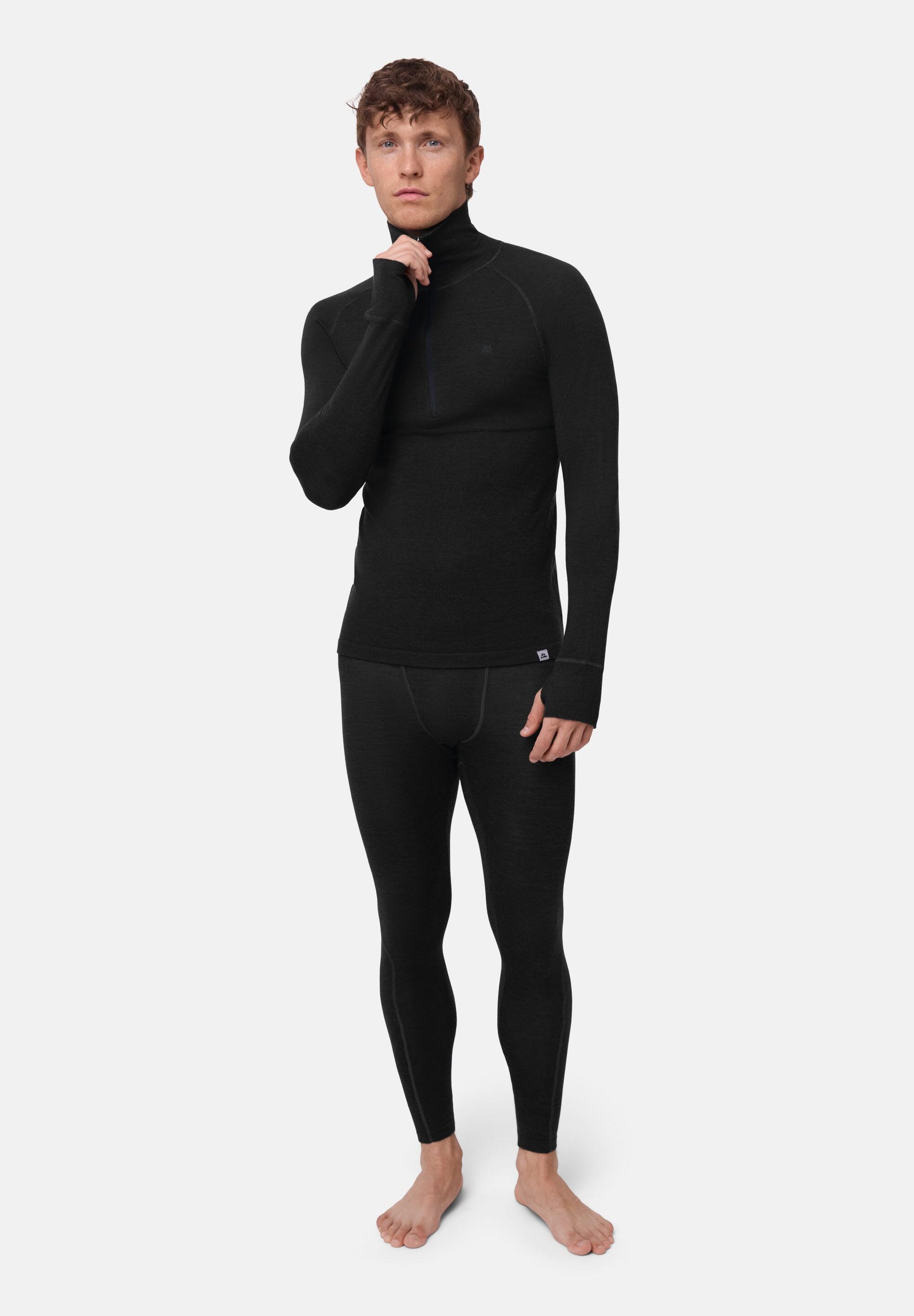 Haut Thermique Homme Mérinos Half Zip Couche de Base Chaude et Respirante 4/6