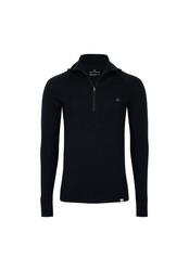 Haut Thermique Homme Mérinos Half Zip Couche de Base Chaude et Respirante