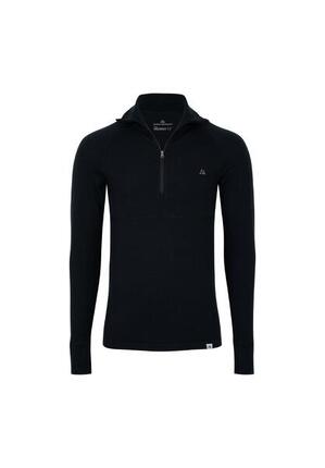 Haut Thermique Homme Mérinos Half Zip Couche de Base Chaude et Respirante
