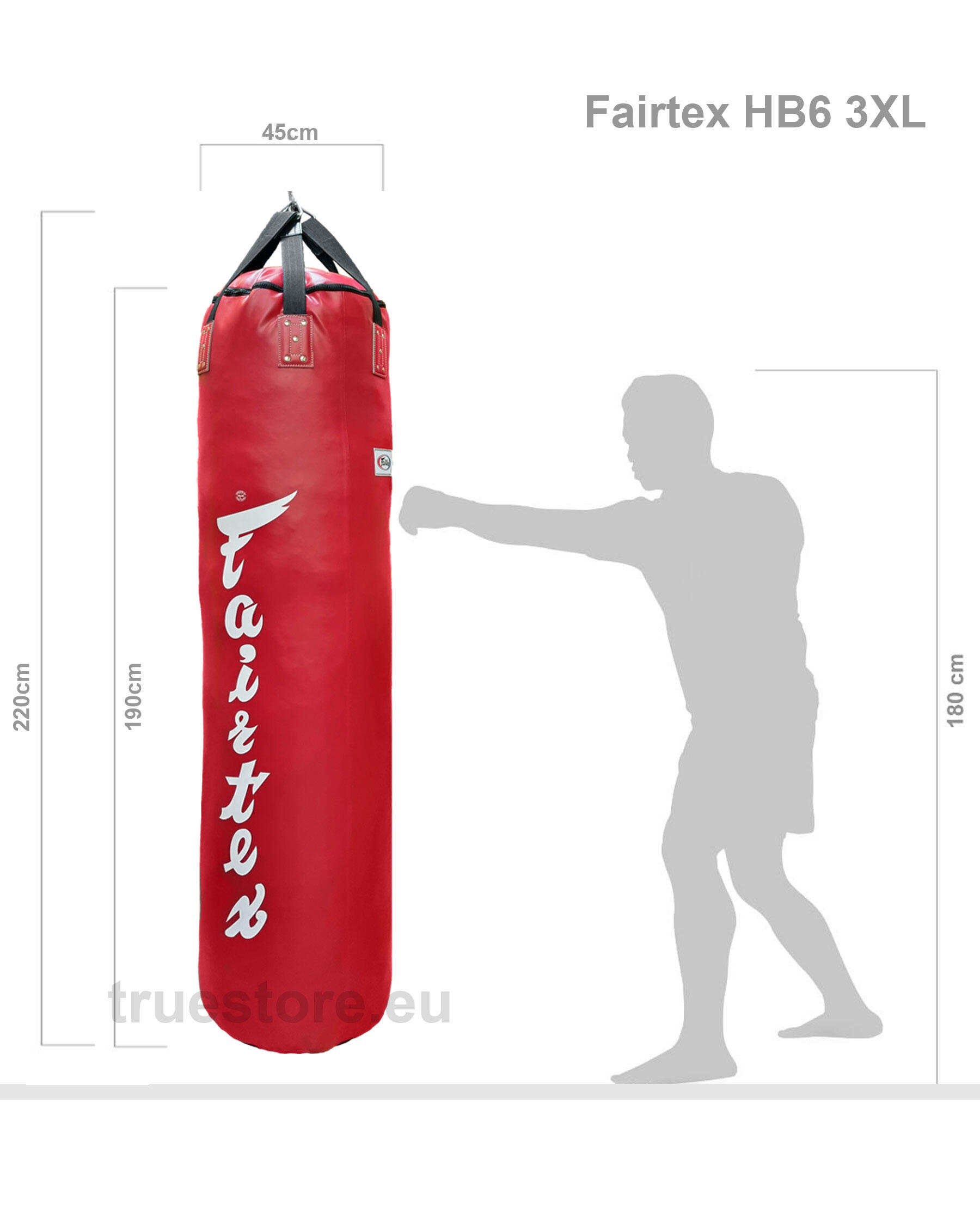 Fairtex HB6-3XL Sandsack Super Heavy Bananabag, Leer Blau 2/2