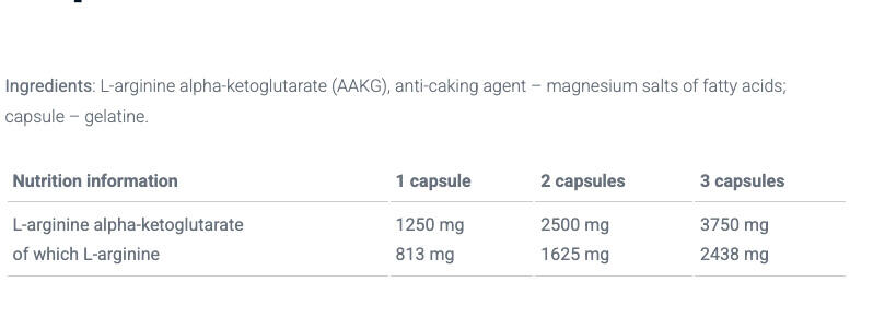 L-Arginine - AAKG 1250 Extreme Mega Caps - 120 Gélules 3/3