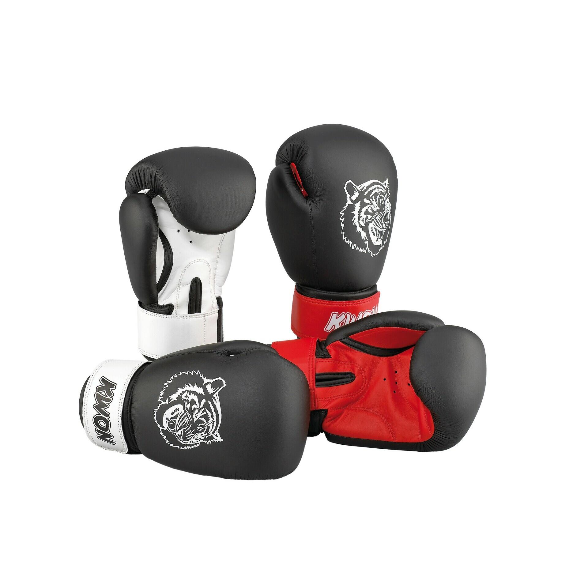 Kwon - Gants De Boxe Enfant Kwon Tiger - Gants De Boxe - Noir|rouge - 10 Oz - Decathlon