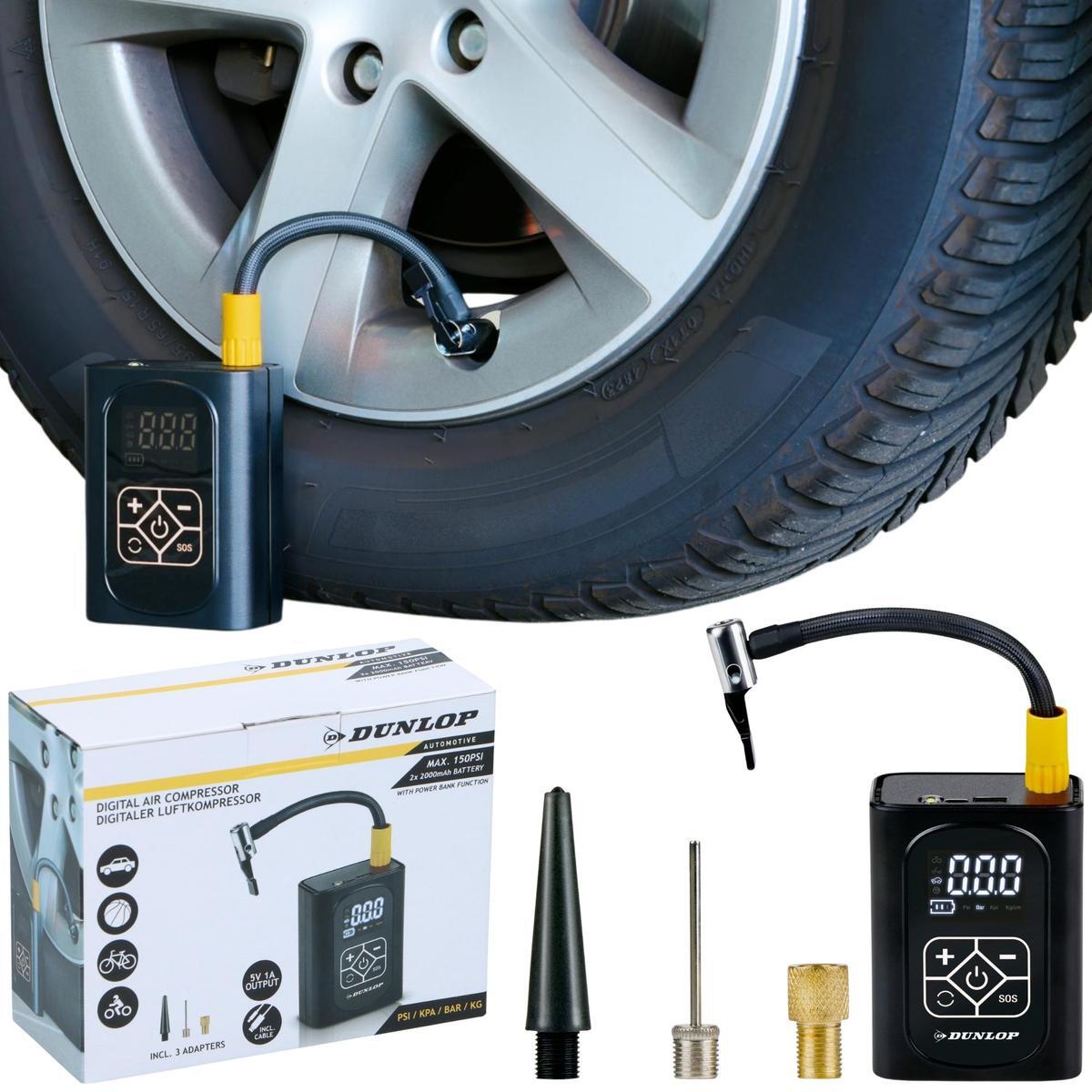 Pompka elektryczna Dunlop 150 PSI z funkcja powerbank 3/7