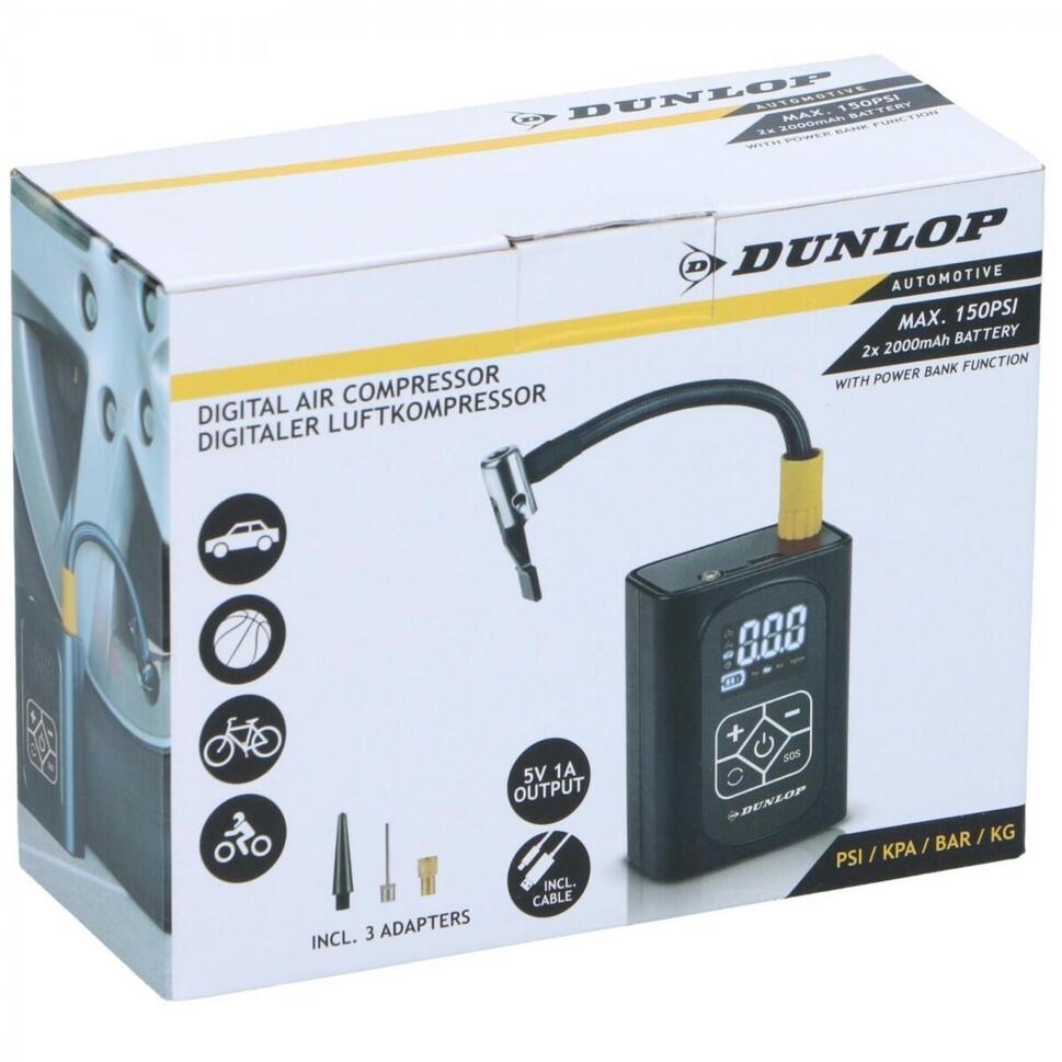 Pompka elektryczna Dunlop 150 PSI z funkcja powerbank