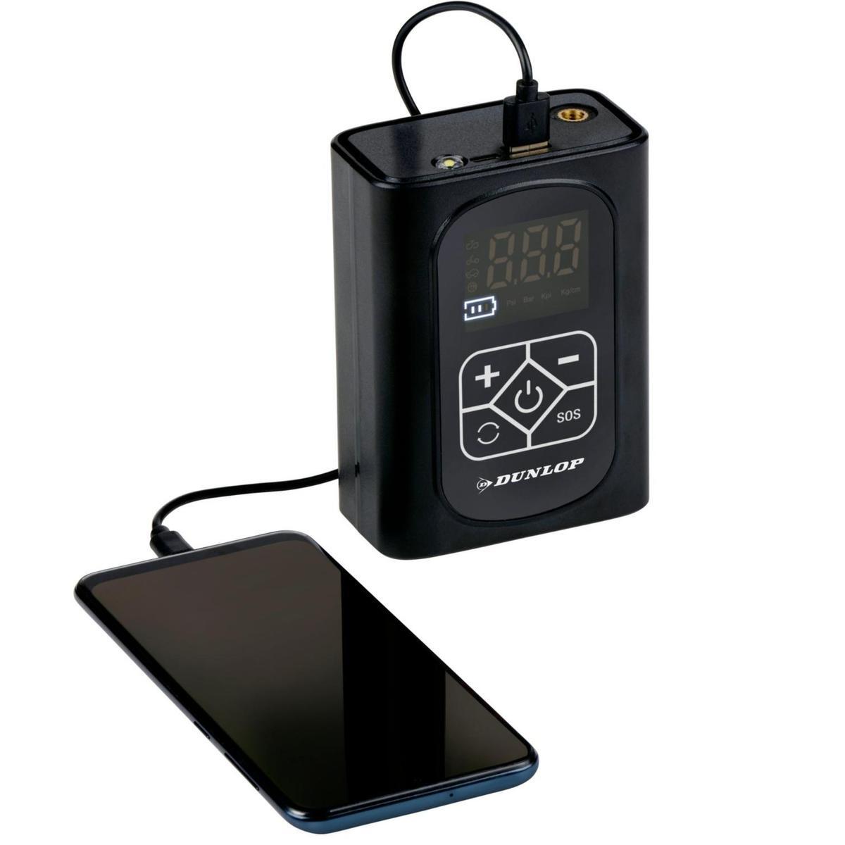 Pompka elektryczna Dunlop 150 PSI z funkcja powerbank 5/7