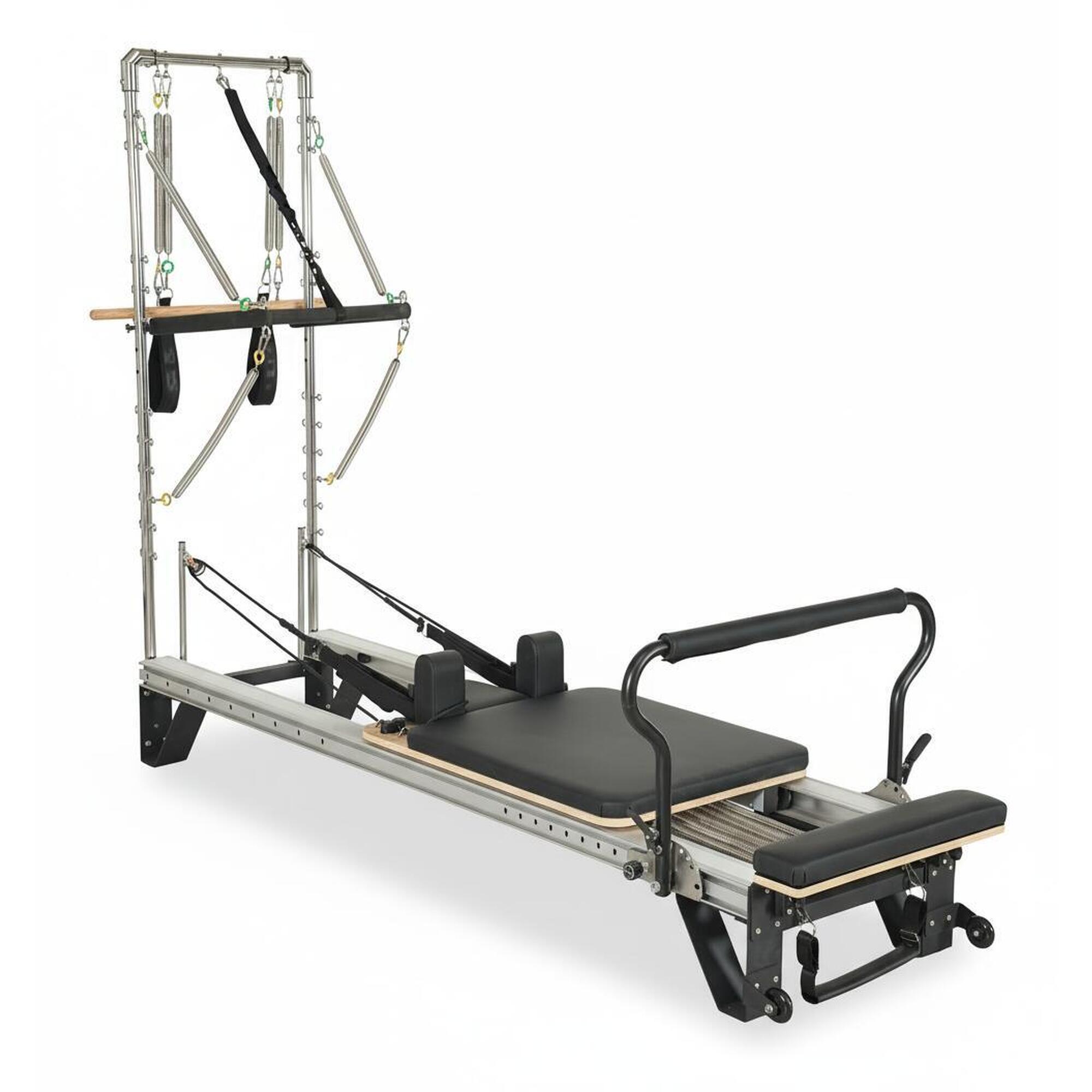 Cuorepilates - Machine Pilates Reformer Avec Tour En Aluminium Fonctionnelle Et Polyvalente - Pilates Réformateur - Gris - Decathlon