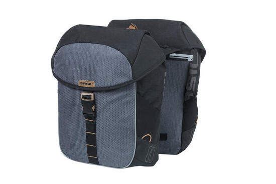 Fiets - Dubbele tas “Miles MIK 2.0”, zwart/grijs