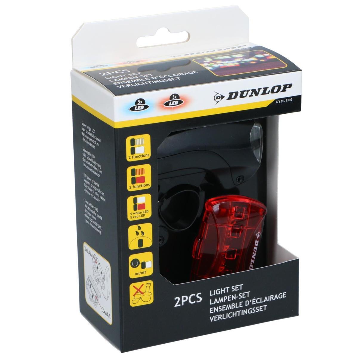 Zestaw lamp rowerowych LED Dunlop LED przód i tył 4/4