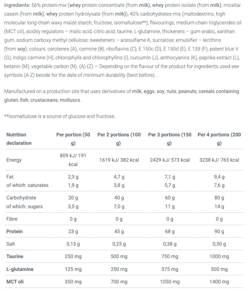Lean gainer - Profi Mass - Fraise 3/3